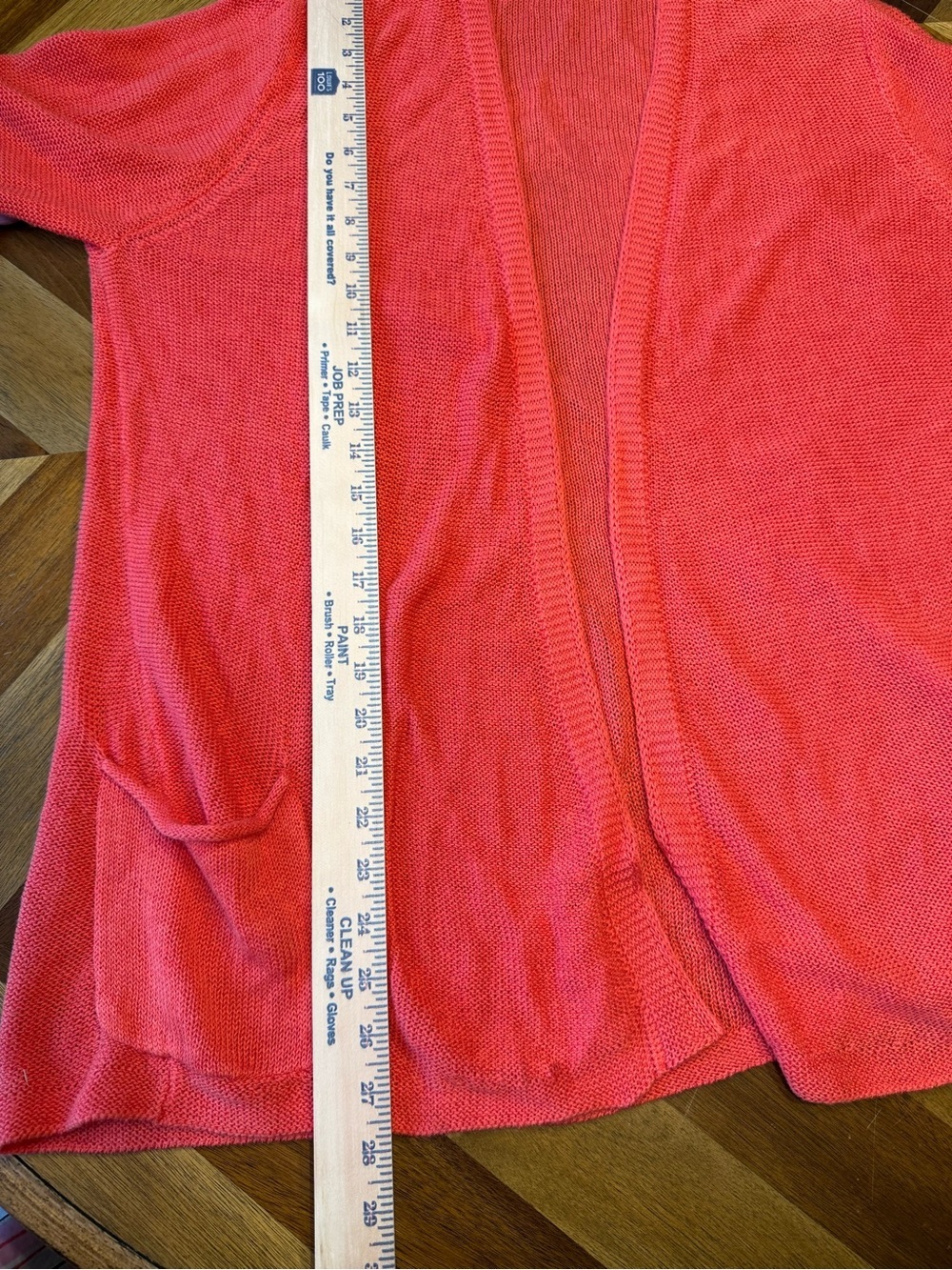 J. Jill Open-Front Orange Cardigan Sweater linen blend flaw - Picture 8 of 9